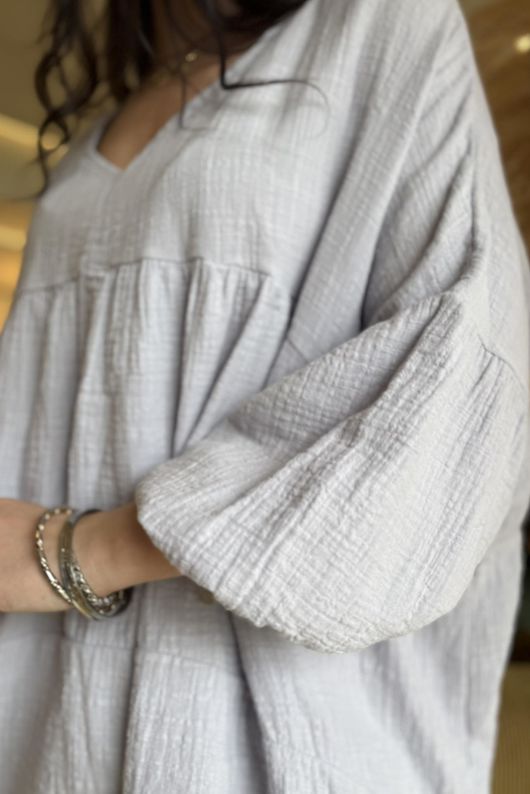 Suri Cushion Cotton Artist Smock Smoke /15=